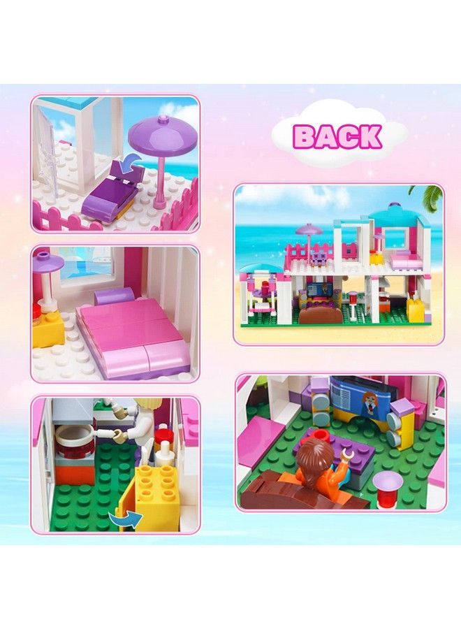 Dream Girls Friends House Building Sets Beach House For Girls 319 Pcs Seaside Villa With Swing Sun Lounger Building Kit Play Set Toys For Kids Aged 612