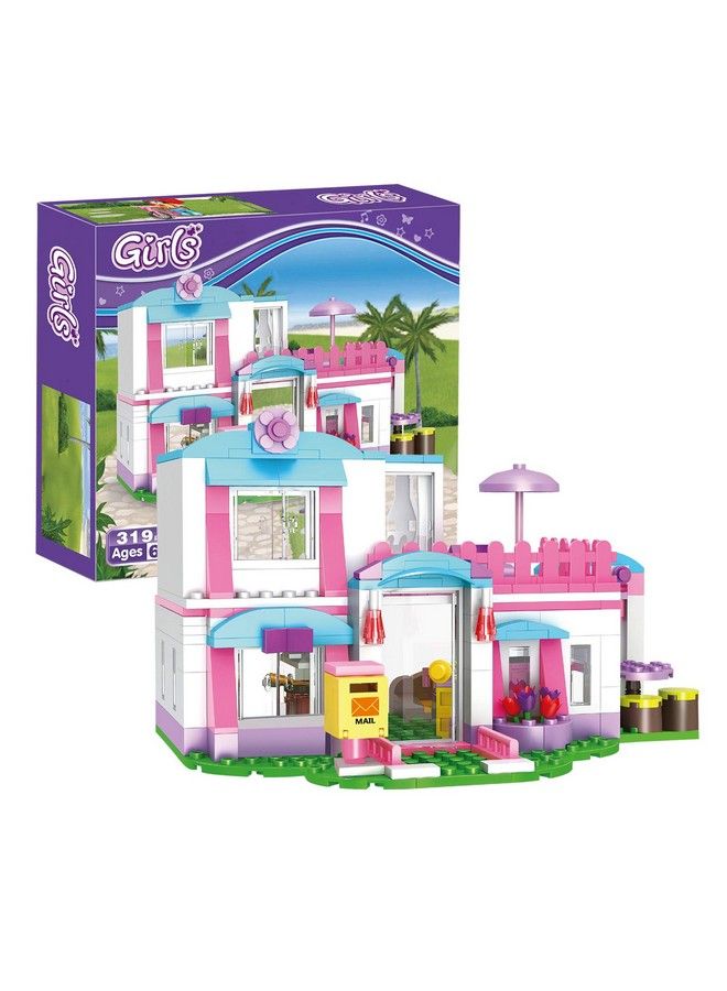 Dream Girls Friends House Building Sets Beach House For Girls 319 Pcs Seaside Villa With Swing Sun Lounger Building Kit Play Set Toys For Kids Aged 612