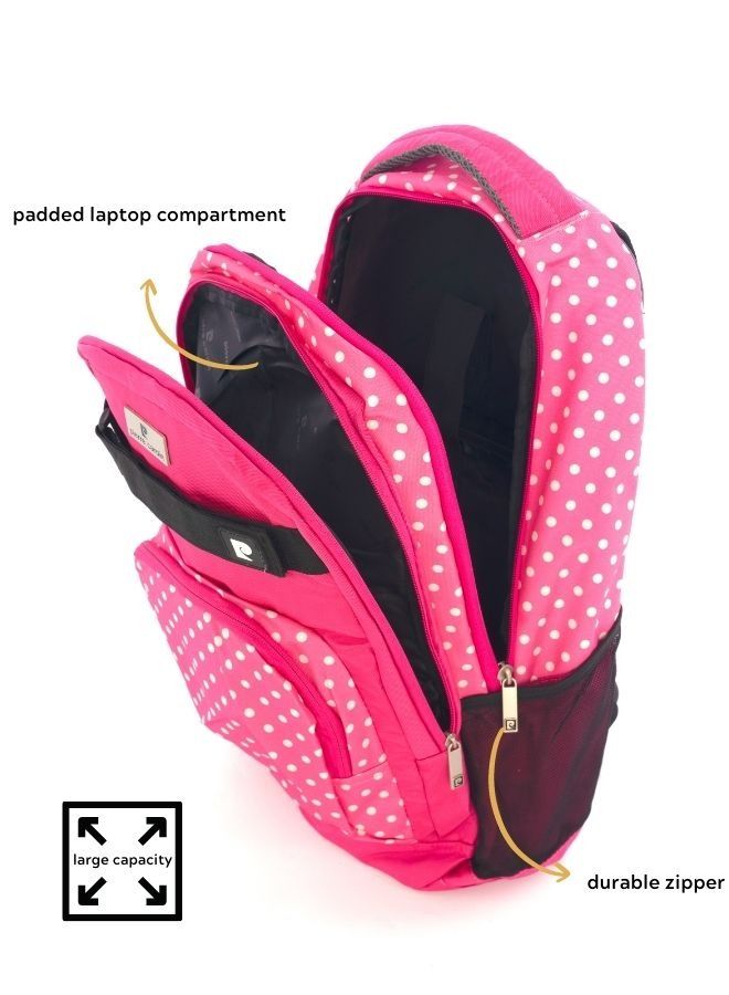 2pcs Set Kids School Backpack with Pencil Case- Polka Pink Design Dimensions: 49x36x20cm