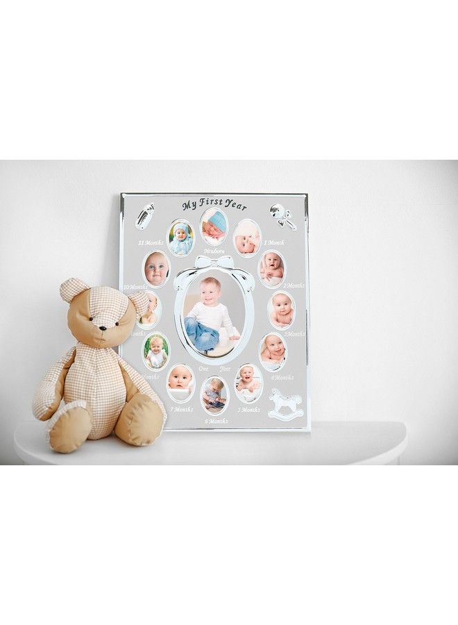 Baby First Year Picture Frame First Year By Month Newborn Baby Registry Silver (96002)