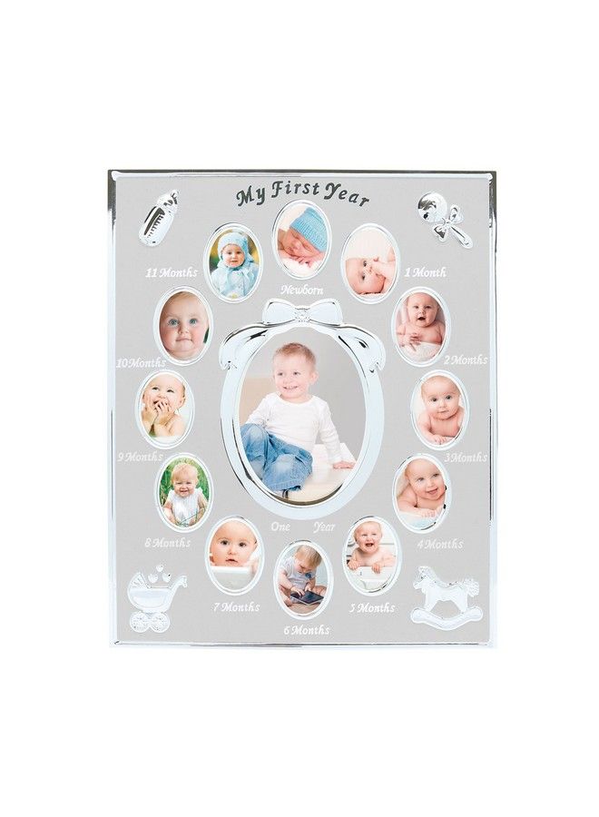 Baby First Year Picture Frame First Year By Month Newborn Baby Registry Silver (96002)