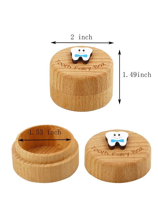 Tooth Fairy Box For Girls And Boys Wooden Cute Tooth Box With 3D Tooth Lost Teeth Storage For Kids Dropped Tooth Keepsake Box Gift (Blue)