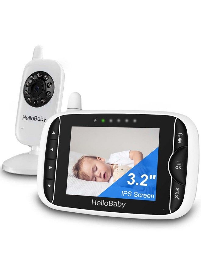 Video Baby Monitor With Camera And Audio 3.2Inch Baby Camera Monitor Ips Display Baby Monitor No Wifi Twoway Audio Vox Mode Infrared Night Vision Temperature Monitoring Lullaby