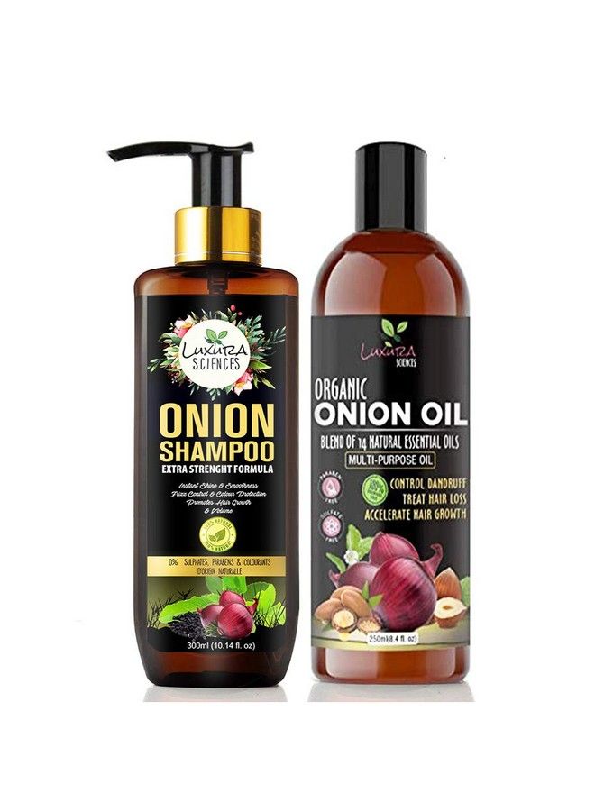 Onion Hair Oil Best Hair Oil For Hair Growth 250Ml & Onion Shampoo 300Ml ; Combo Of Shampoo + Oil ;