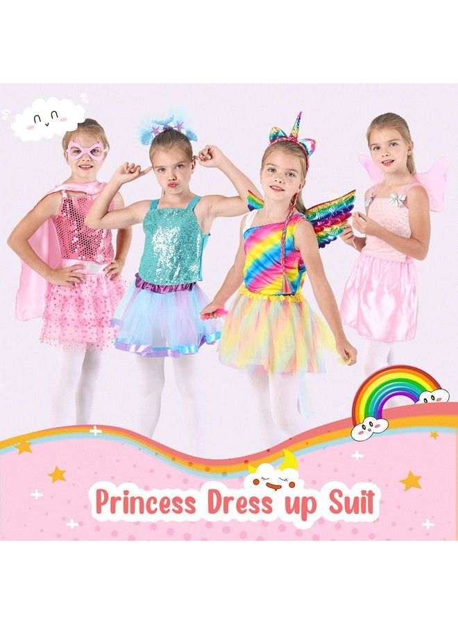 Girls Princess Dress Up Trunk Pretend Play Costume Set Super Girl Unicornfairy Mermaid Costume For Toddlers Little Girls Ages 36 Years