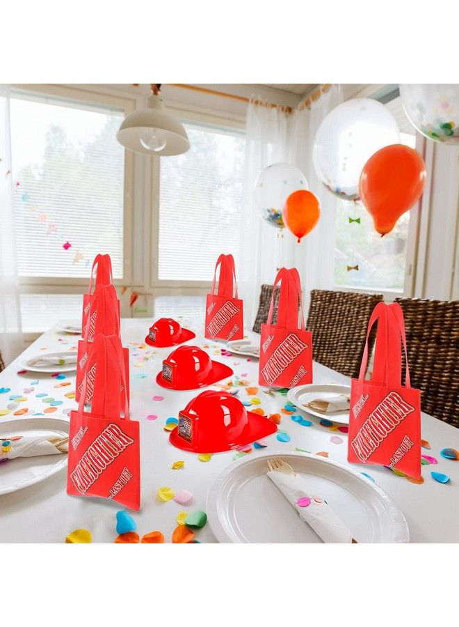 24 Pieces Firefighter Costume Set Including Firefighter Hats Vests And Tote Bags Fireman Themed Party Supplies Costume For Kids Boys And Girls Birthday Halloween Dress Party Supplies