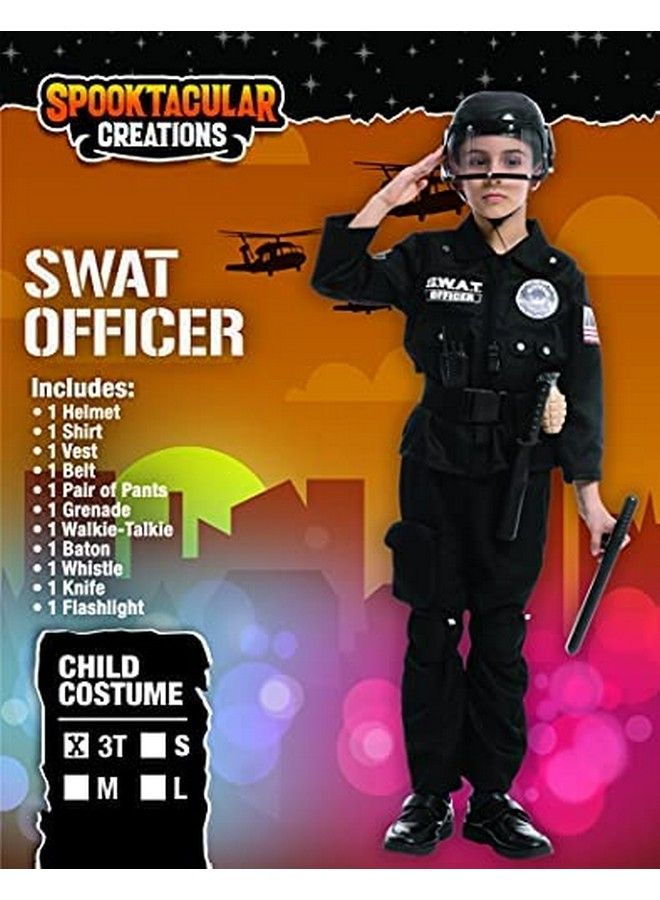 Halloween Swat Officer Costume Pretend For Kids (Small (57Yr))