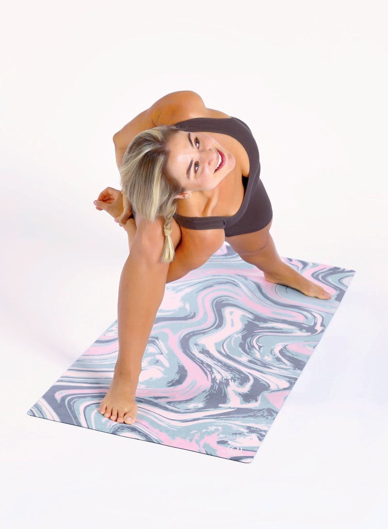 Swirl Non Slip Suede Top 1mm Travel Yoga Mat
