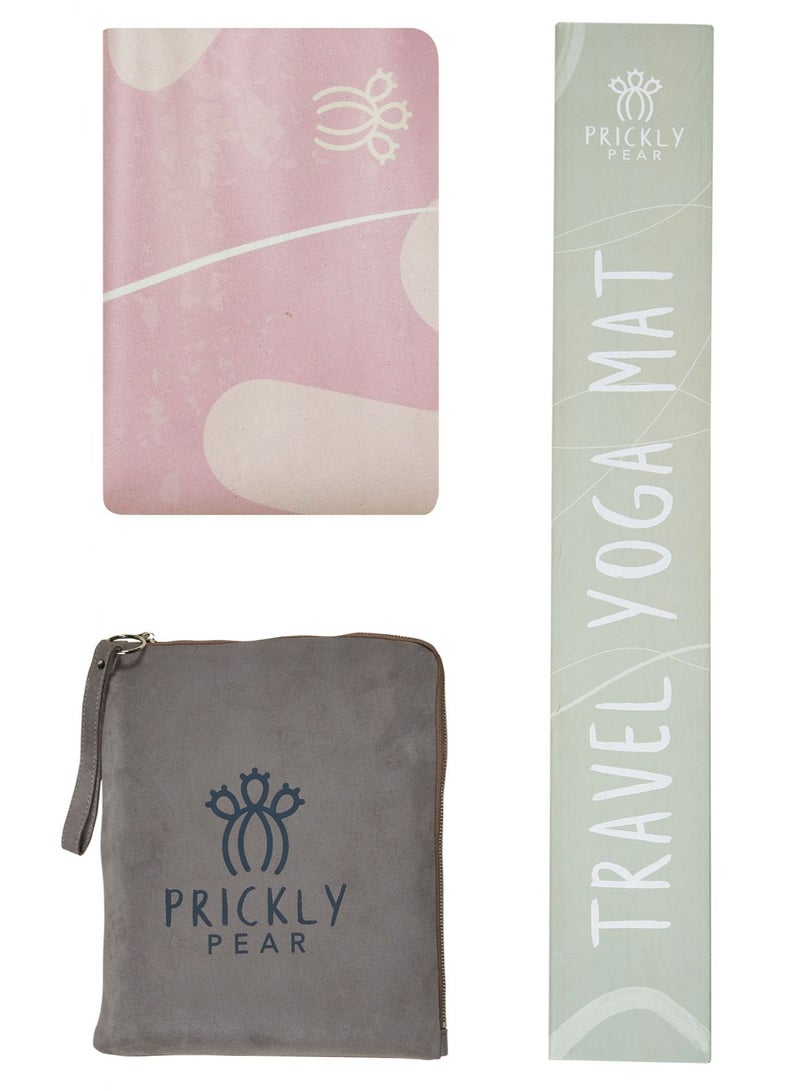 Prickly Pear Wander Print Non-Slip Suede Top 1mm Travel Yoga Mat - Lightweight and Portable