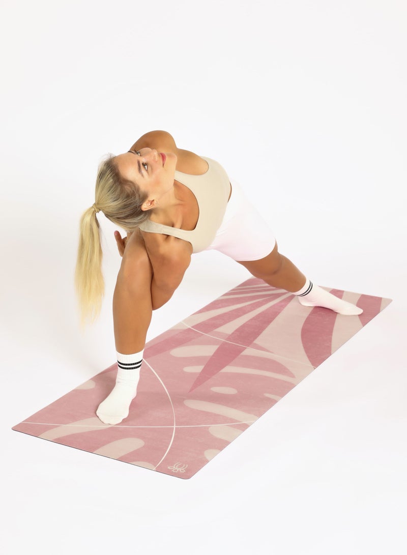 Prickly Pear Wander Print Non-Slip Suede Top 1mm Travel Yoga Mat - Lightweight and Portable