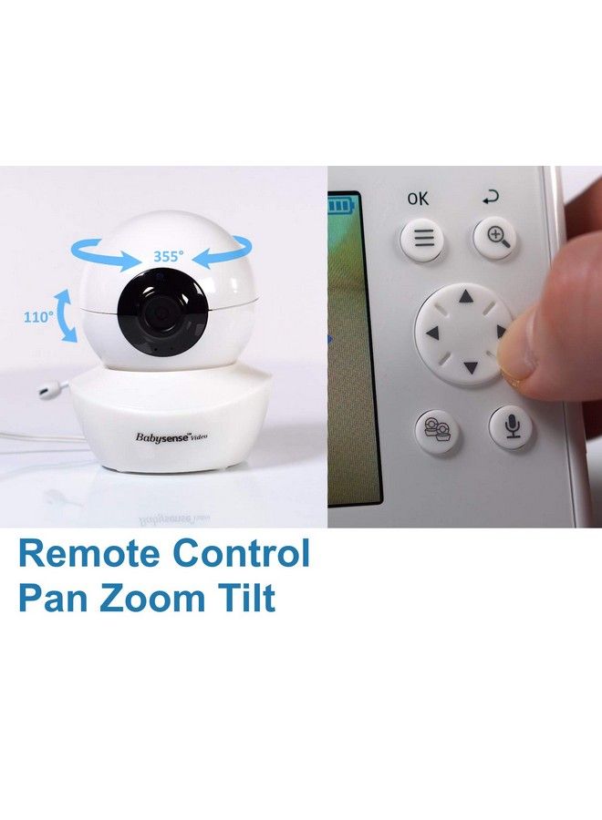 Add On Camera For Baby Video Monitor V43 Remote Pan Tilt Zoom Adjustable Night Light Twoway Audio Night Vision Lullabies (Not Suitable For Hd S2 Models)