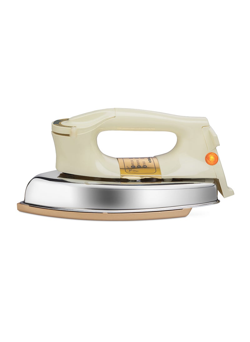 Majesty 1000W Heavy Duty Dry Iron with Non-Stick Soleplate & Anti-Bacterial German Coating | Cool-Touch Handle, Overheat Protection | Effortless for Cotton Sarees & Heavy Fabrics 1000 W DHX 9 White
