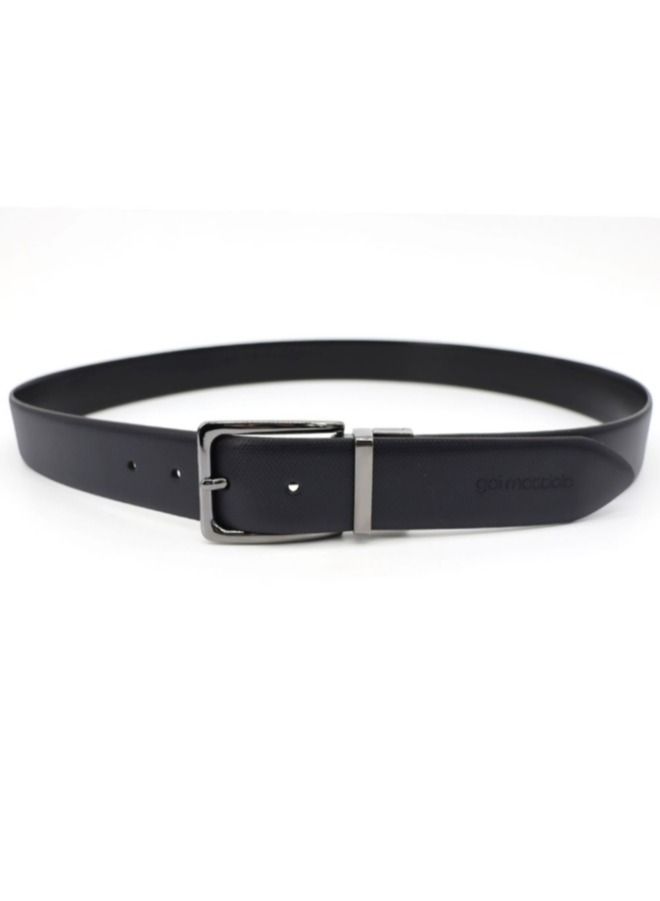 Gai Mattiolo Men’s Reversible Leather Belt – Double-Face Black/Brown – 35mm Wide Italian Calf Leather Belt