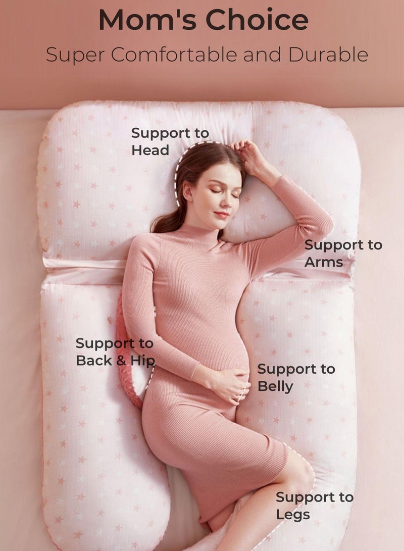 Pregnancy Pillows, U Shaped Full Body Maternity Pillow with Removable Cover, All in 1 Pregnancy Pillows for Sleeping Relaxing and Nursing