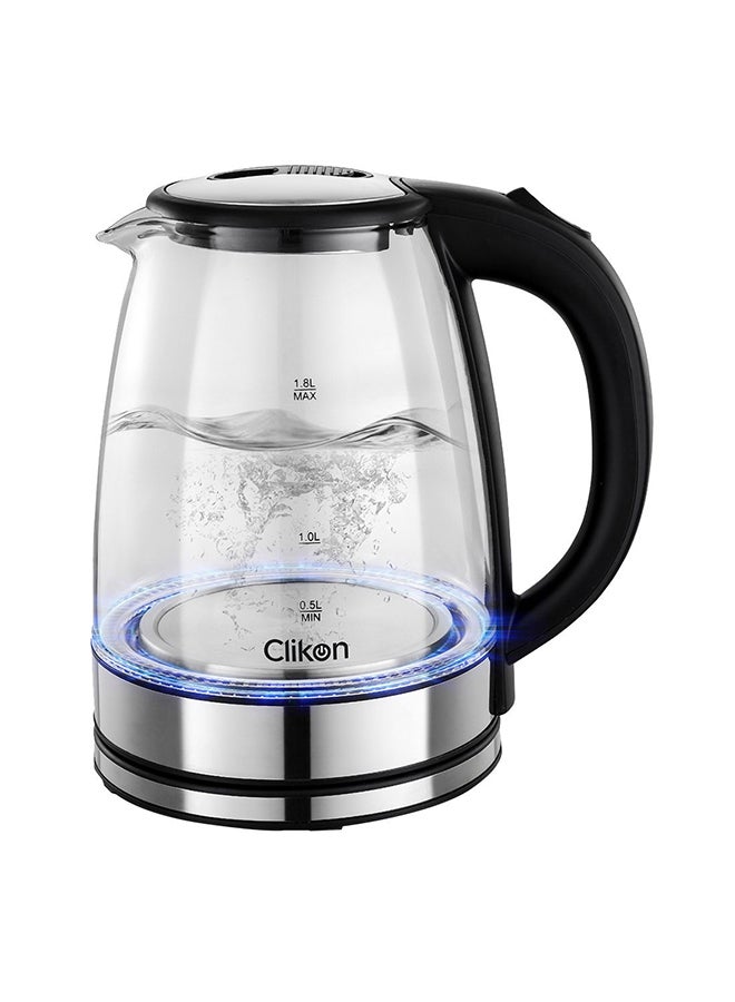 1.8 Liter Cordless Glass Body Electric Kettle With LED Glow Indicator CK5138 Clear