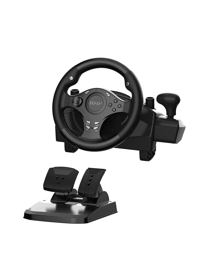 270 Degree Gaming Racing Steering Wheel with Responsive Gear and Pedals for PC/PS3/PS4/XBOX ONE/XBOX 360/Nintendo Switch/Android