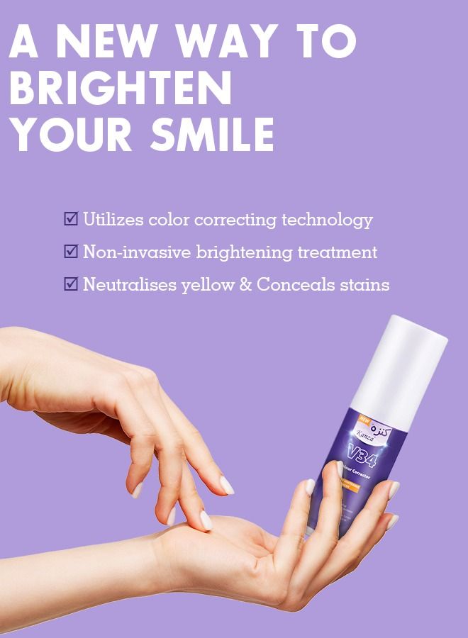 v34 Colour Corrector Purple Toothpaste Teeth Whitening Color Corrector Toothpaste Purple Teeth Whitener Teeth Whitening Booster Purple Whitening Toothpaste Teeth Whitener Tooth Stain Removal 30ml