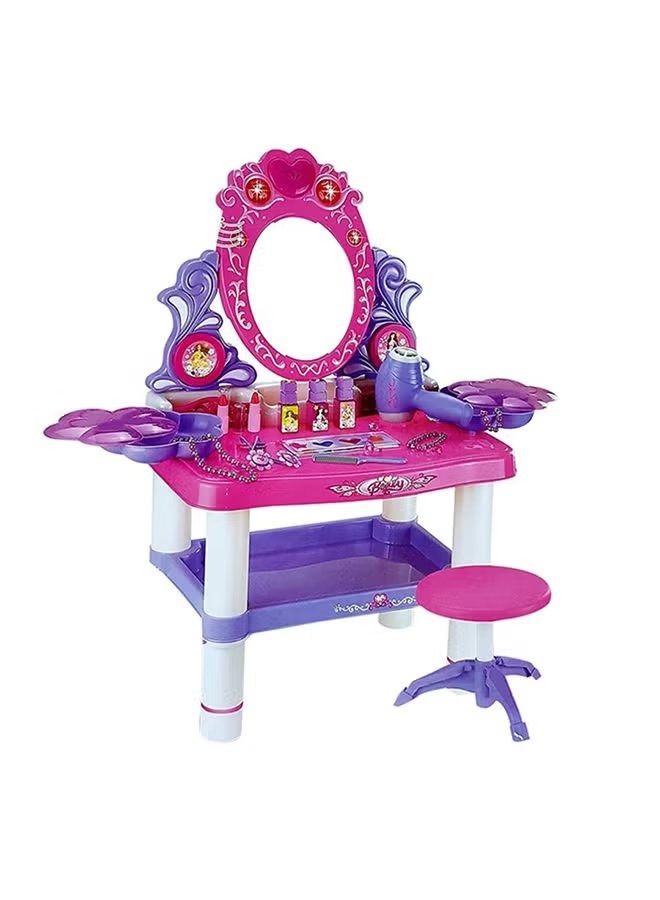 Lightweight Compact Pretend Beauty Dresser Vanity Makeup Play Set For Girls 62x33x64cm