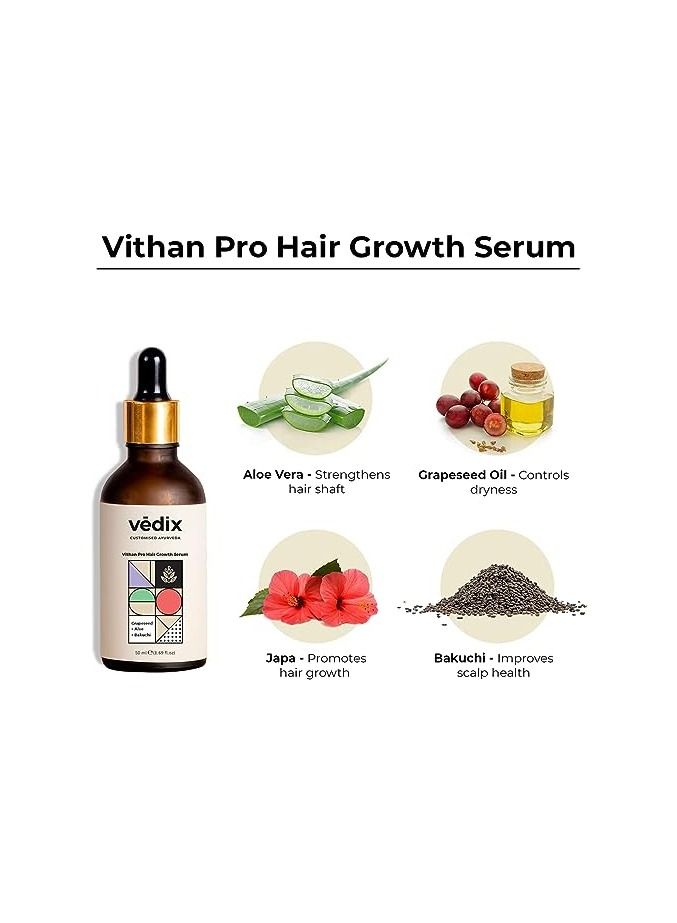 Vedix Customized Hair Fall Control Regimen for Dry Hair Oily Scalp 3 Product Kit Anti Hair Fall Oil Berberis + Banyan Anti-Hairfall Shampoo