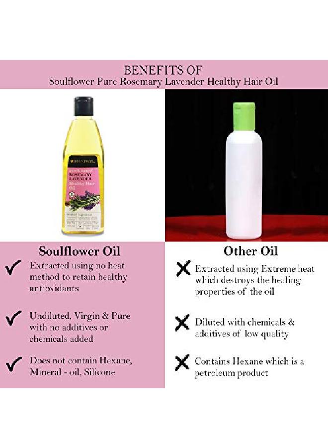 Rosemary Lavender Oil For Healthy Hair Scalp Hair Roots 100% Pure Natural Undiluted Coldpressed Oil 225Ml