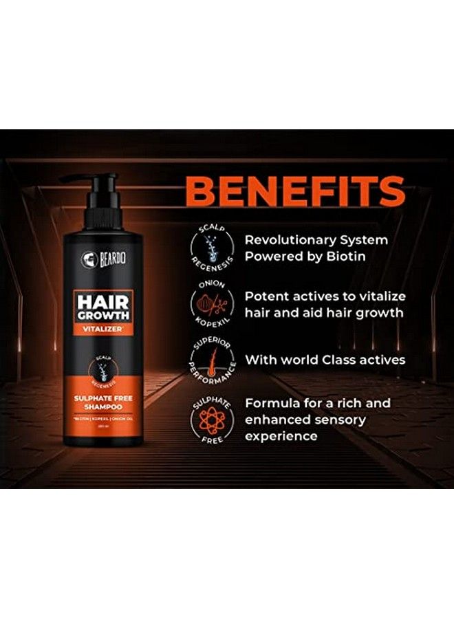 Hair Growth Vitalizer Shampoo For Men, 200 Ml ; With Biotin, Kopexil ; Promotes Hair Growth ; Reduces Hair Fall Control ; Sulphate And Paraben Free Shampoo ; Hair Fall Control Shampoo For Men