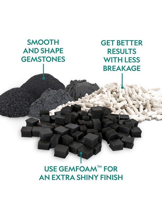 Rock Tumbler Media The Ultimate Rock Polishing Supplies Kit 4 Stage Bulk Rock Tumbler Grit 1.5 Pounds Of Ceramic Pellets Gemfoam Polishing Tumbling Media