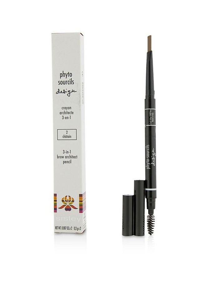 Phyto Sourcils Design 3-In-1 Brow Architect Pencil 2 Chatain