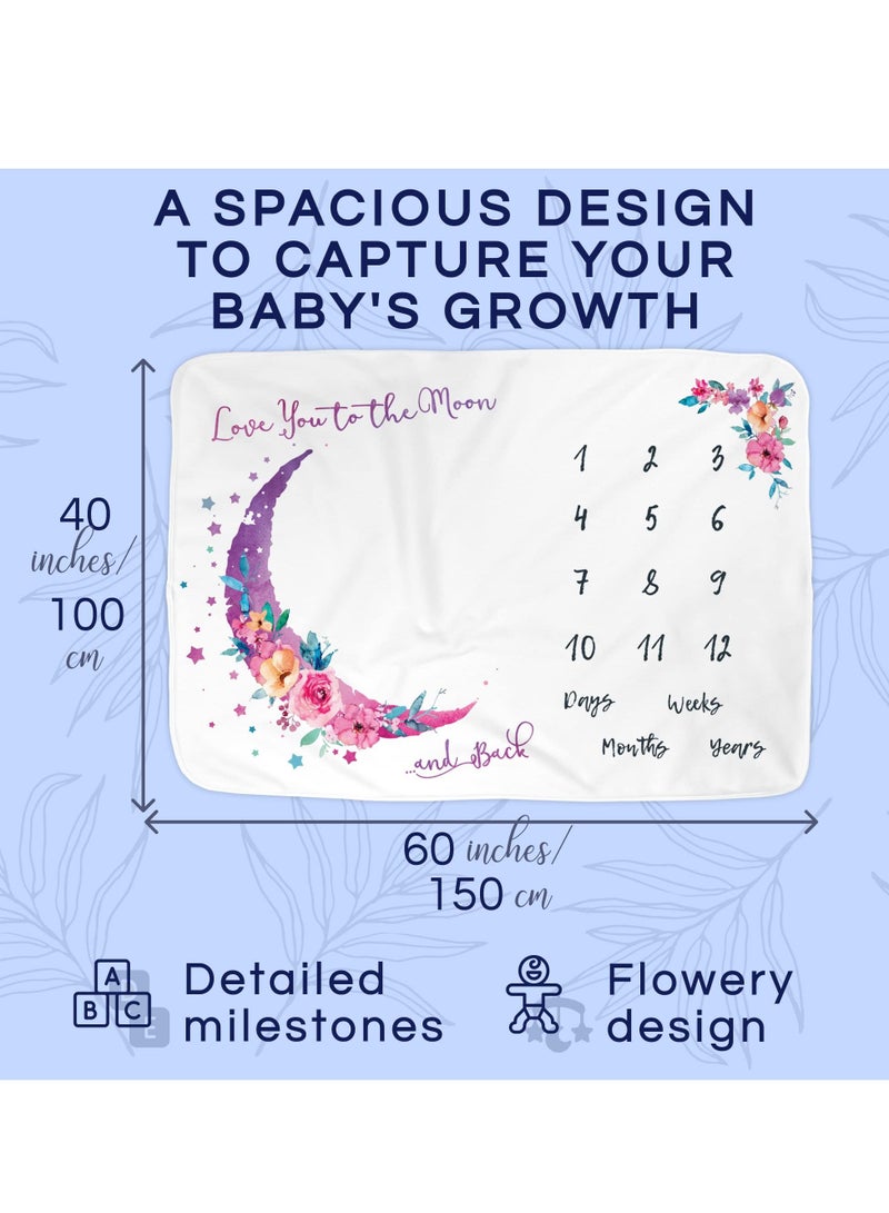 Baby Milestone Blanket for Baby Girl - 60