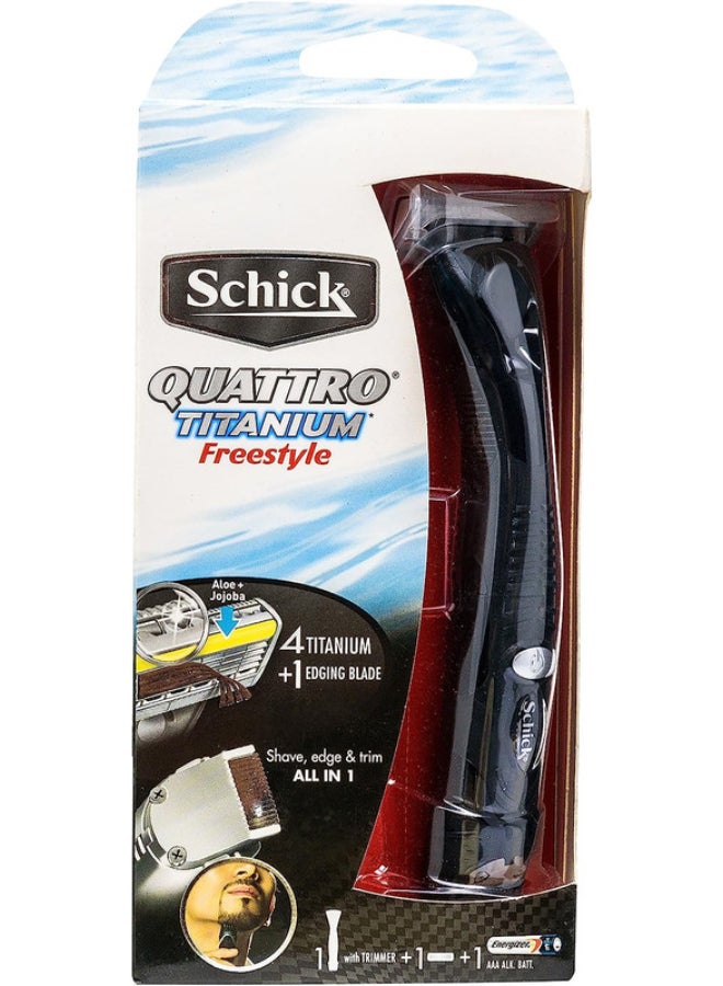 Quattro Titanium Freestyle 4 Blade Hair Trimmer Kit For Men - 1 Razor