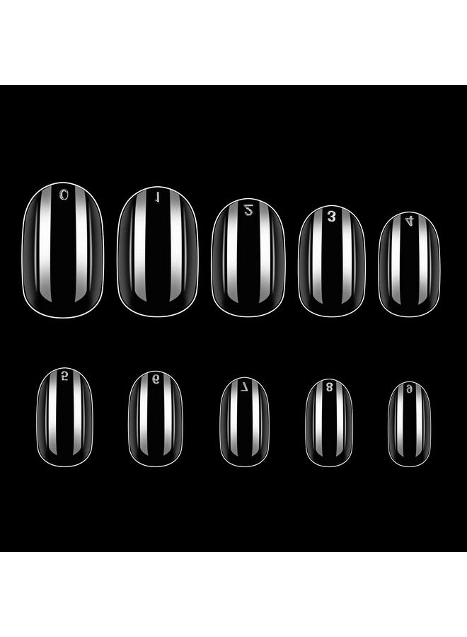 Short Oval Nails 500Pcs Press On Nails Soak Off Nail Tips Full Cover Clear False Nails Acrylic Nails Fake Nails 10 Sizes For Nail Salons And Diy Nail Art