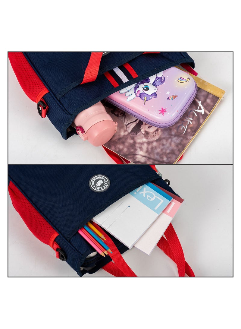 Eazy Kids Unicorn Purple 6 Compartment Bento Lunch Box w/ Lunch Bag-Blue
