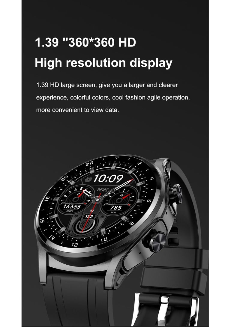 GT66 Smart Watch with TWS Earphones NFC Music Control 1.39 HD Screen Bluetooth Call Healthy Monitoring 100+ Sports Modes