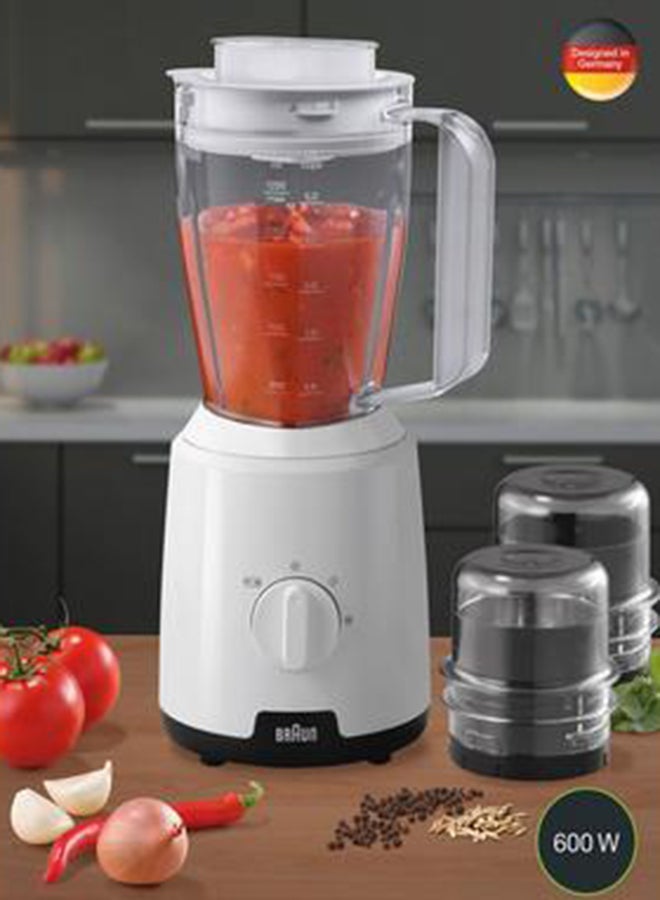 3-In-1 Blender With 2 Mills 1.5 L 600 W JB1023-WH White