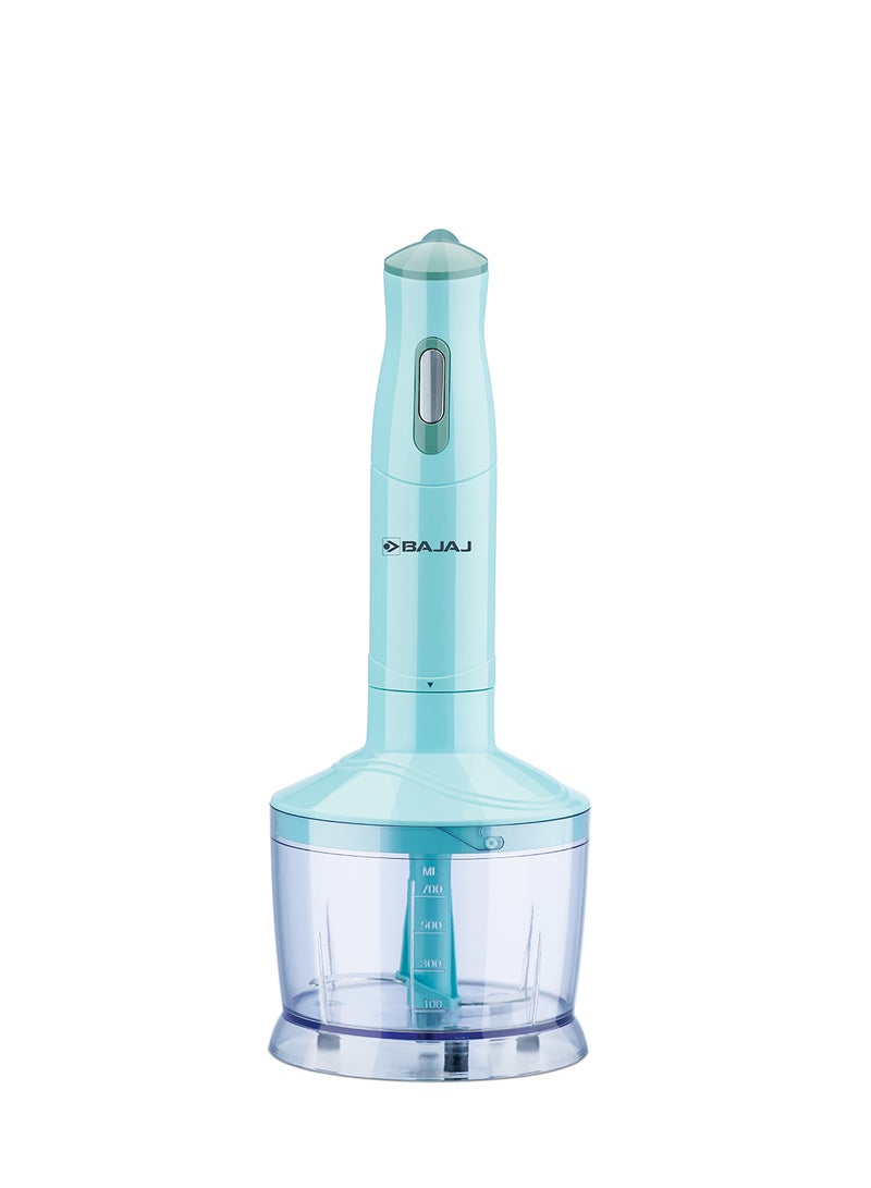 Hand Blender and Chopper Bowl with 300W Silent DC Motor, Stainless Steel Blade | Efficient for Blending, Mixing, Whipping, Chopping | Low Noise, Ideal for Smoothies, Soups, Purees HB 22 Blue