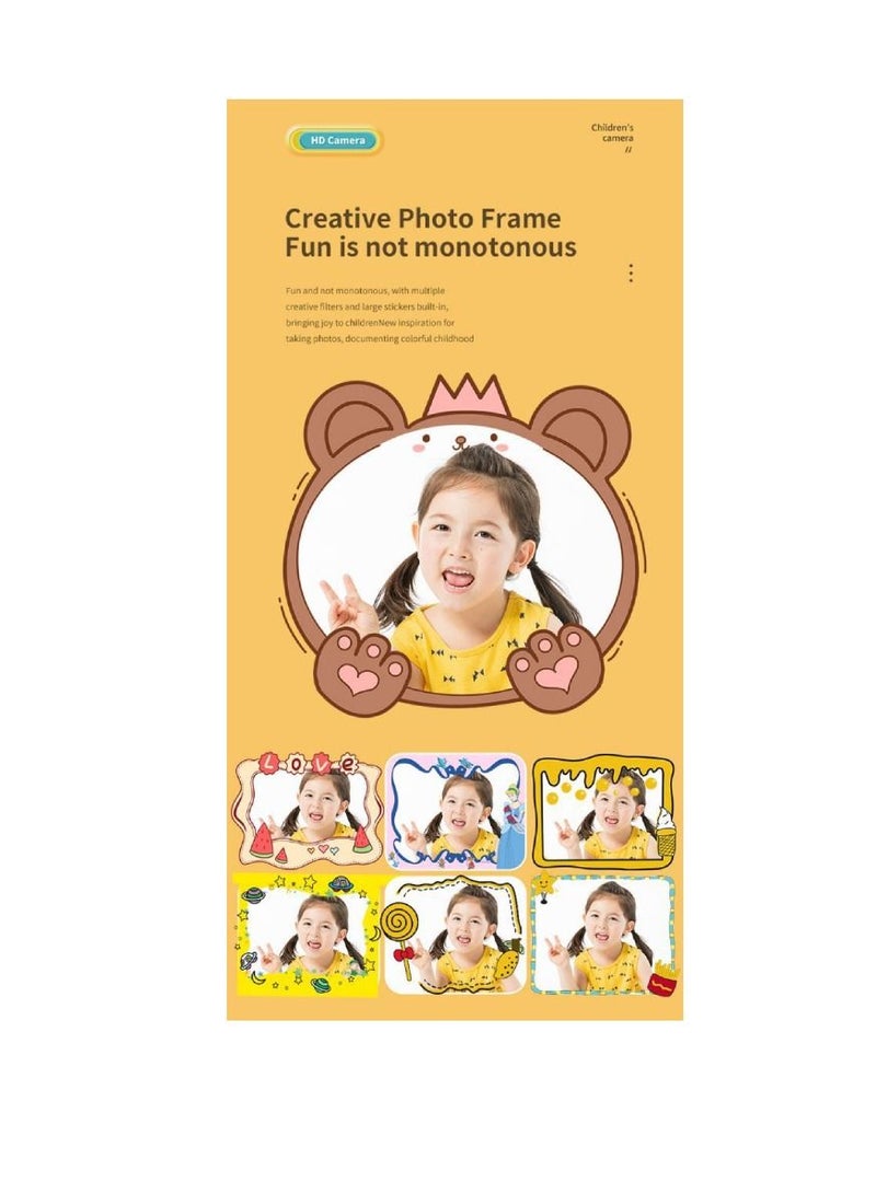 Kids Camera Instant Print Camera with TF Card Print Paper 26MP 1080P Camera 2.0