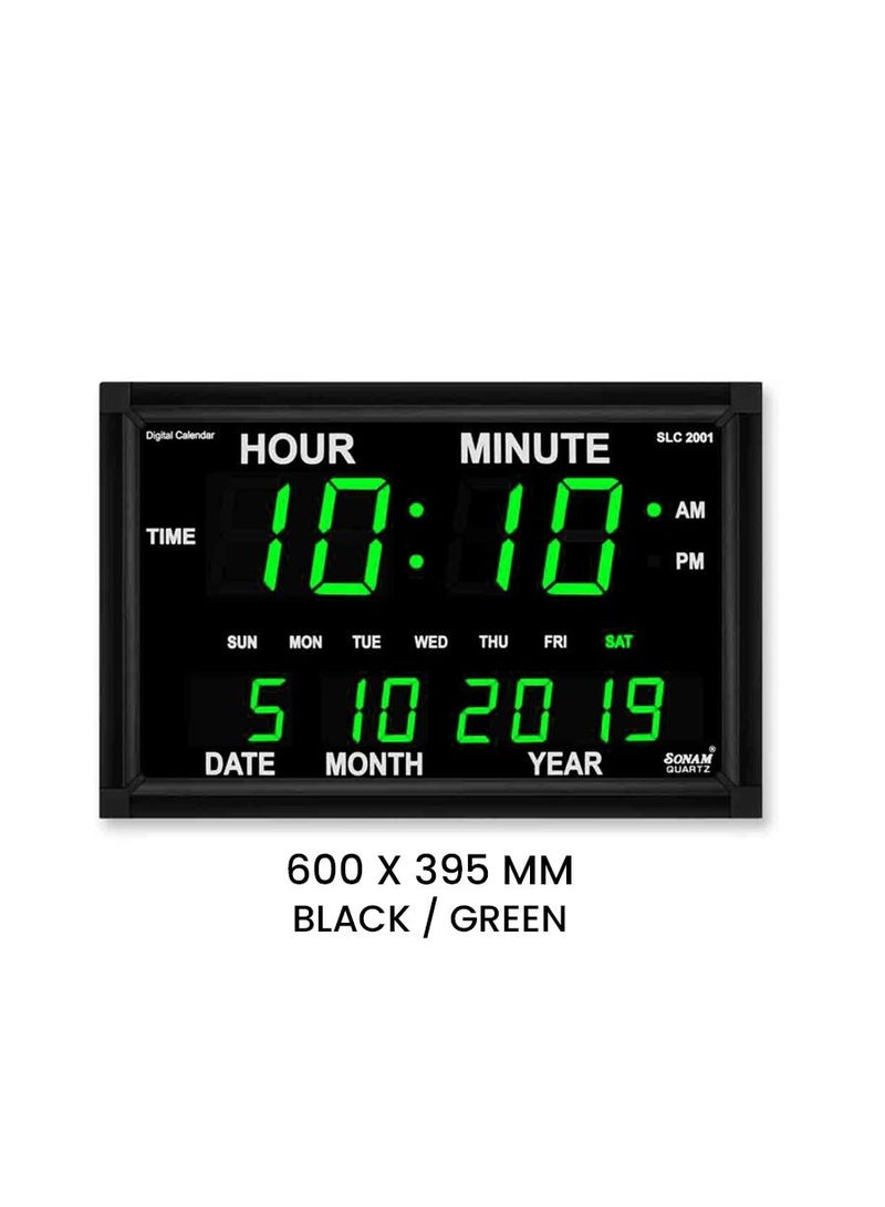 Digital Rectangle Wall Clock 2001 Green