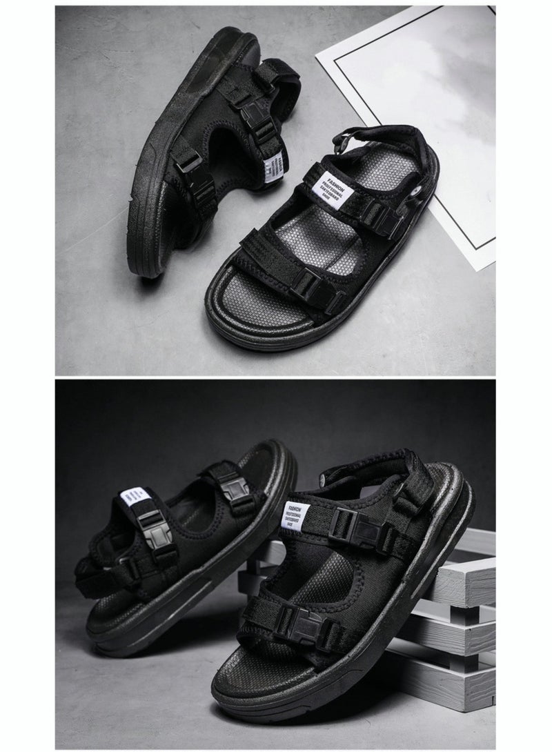 Men's Casual Sandals, Open Toe Water Shoes, Breathable Non-Slip Beach Sandals, Pool Slide Flat Sandals, Adjustable Flat Shoes With Back-Strap, Outdoor Water Sandals For Rekking, Fishing, Kayaking, Walking, Beach Vacations, Trip