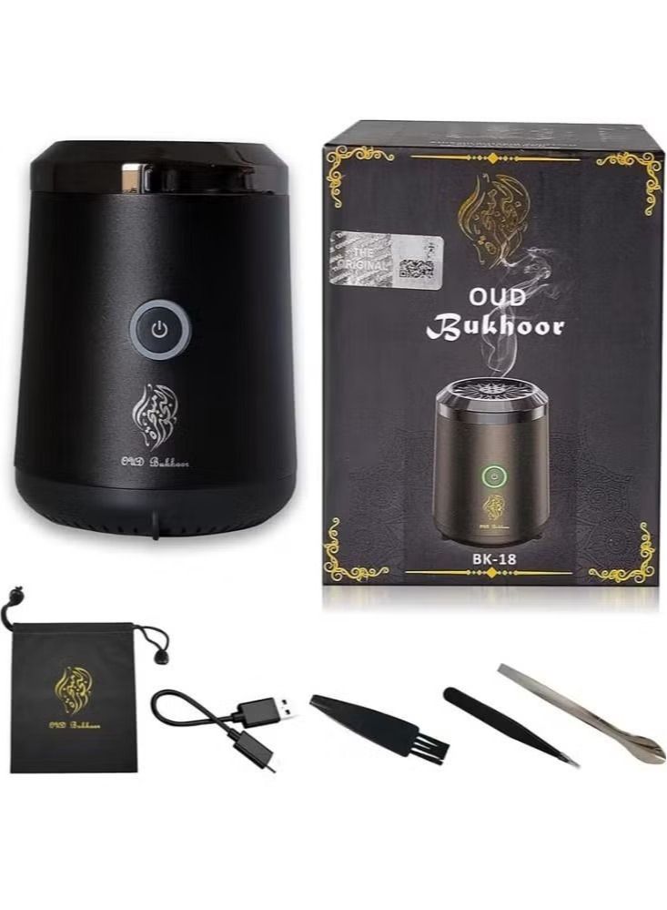 Electric Oud Incense Bukhoor Burner Aroma Diffuser With Long Lasting Battery Usb Rechargeable Great Gift For Home, Car, Desert Camping And Travel