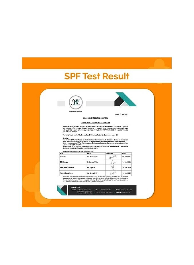 The Derma Co C-Cinamide Sunscreen SPF 50 Aqua Gel, with Vitamin C and Niacinamide