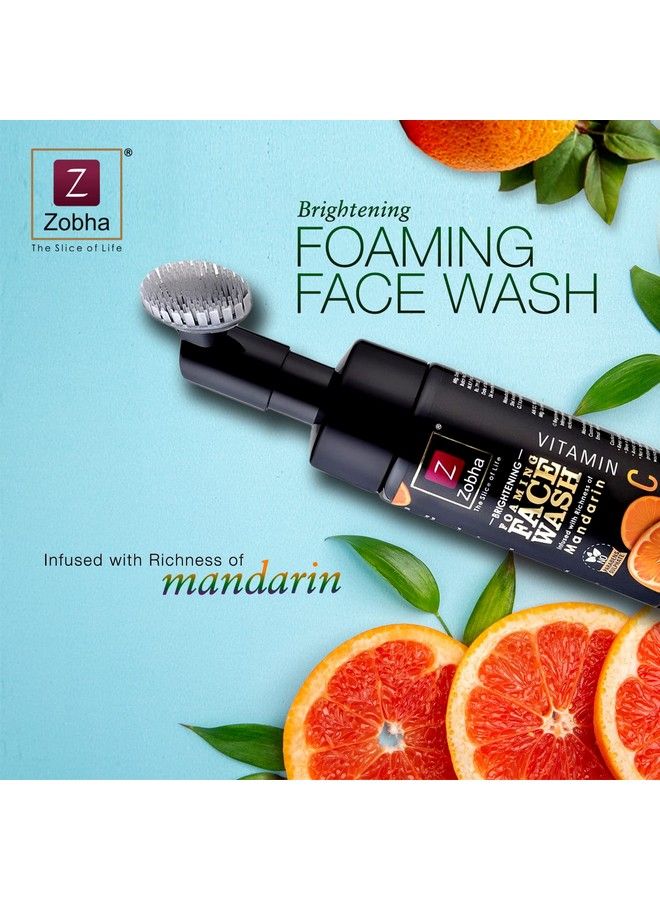 Mandarin Face Wash With Vitamin C Foam Based Nourishes And Moisturizes Brightening Antiageing Reduces Dark Spots Refresh Skin Tone 150Ml