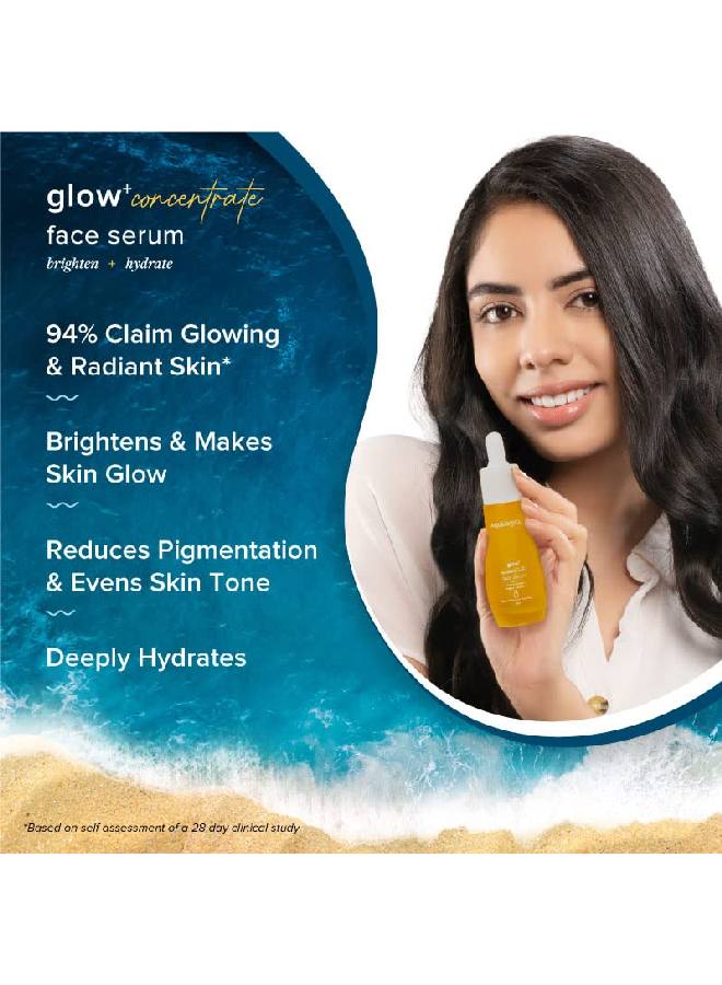 Glow+ Concentrate Face Serum for Glowing Skin & Skin Brightening with Vitamin C Papaya & Hyaluronic Acid Non Sticky 30 Ml