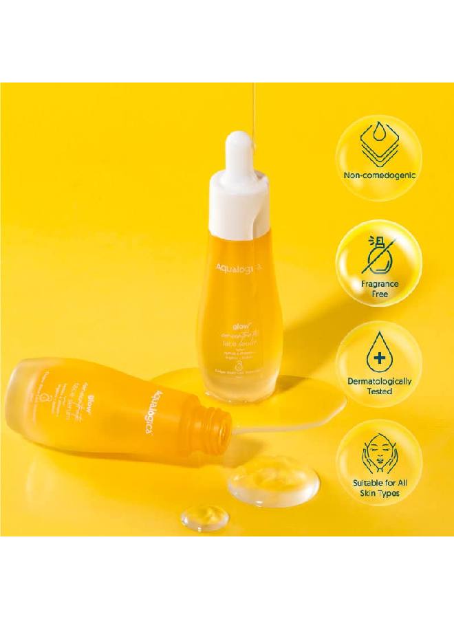 Glow+ Concentrate Face Serum for Glowing Skin & Skin Brightening with Vitamin C Papaya & Hyaluronic Acid Non Sticky 30 Ml