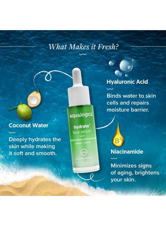 Hydrate+ Face Serum For Dewy & Plump Skin With Coconut Water & Hyaluronic Acid 30Ml