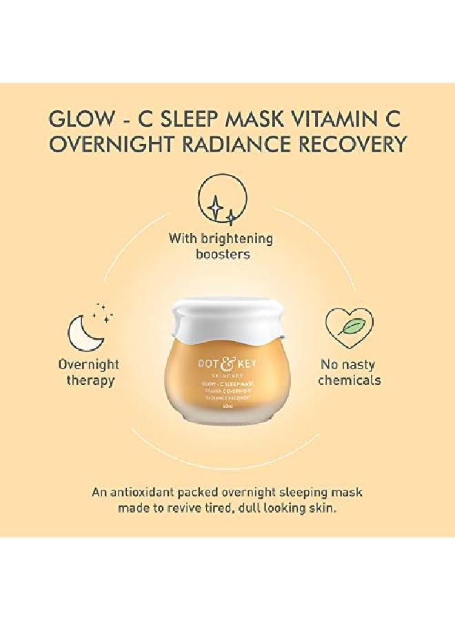 Glow C Sleep Mask Vitamin C Overnight Radiance Mask Night Gel 60Ml With Vitamin C And Hyaluronic Acid Paraben Free