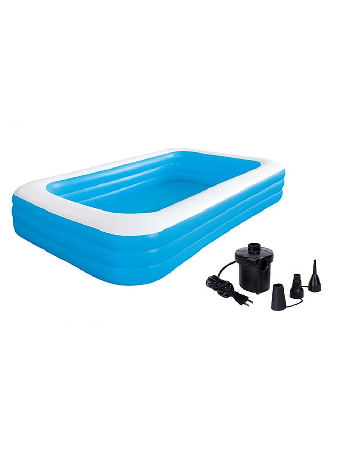 Durable and Non-toxic 3 Individual Air Chambers Rectangular Shape Vinyl Inflatable Pool 305x183x46cm