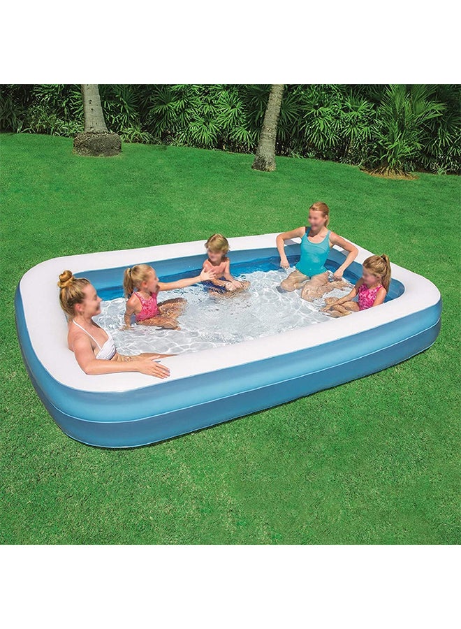 Durable and Non-toxic 3 Individual Air Chambers Rectangular Shape Vinyl Inflatable Pool 305x183x46cm