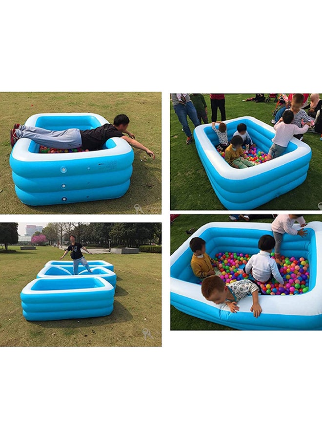 Durable and Non-toxic 3 Individual Air Chambers Rectangular Shape Vinyl Inflatable Pool 305x183x46cm