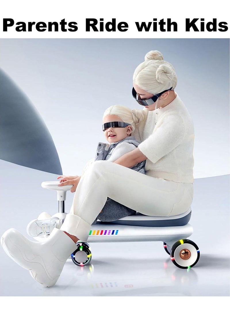 Kids Twist Swing Car with Double Bearing Lighting Wheel Ultra Strong Heavy Duty Ride On Scooter