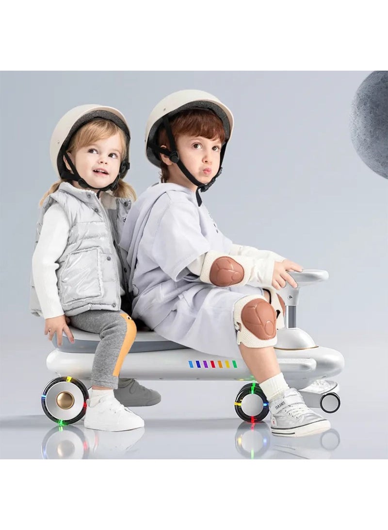 Kids Twist Swing Car with Double Bearing Lighting Wheel Ultra Strong Heavy Duty Ride On Scooter