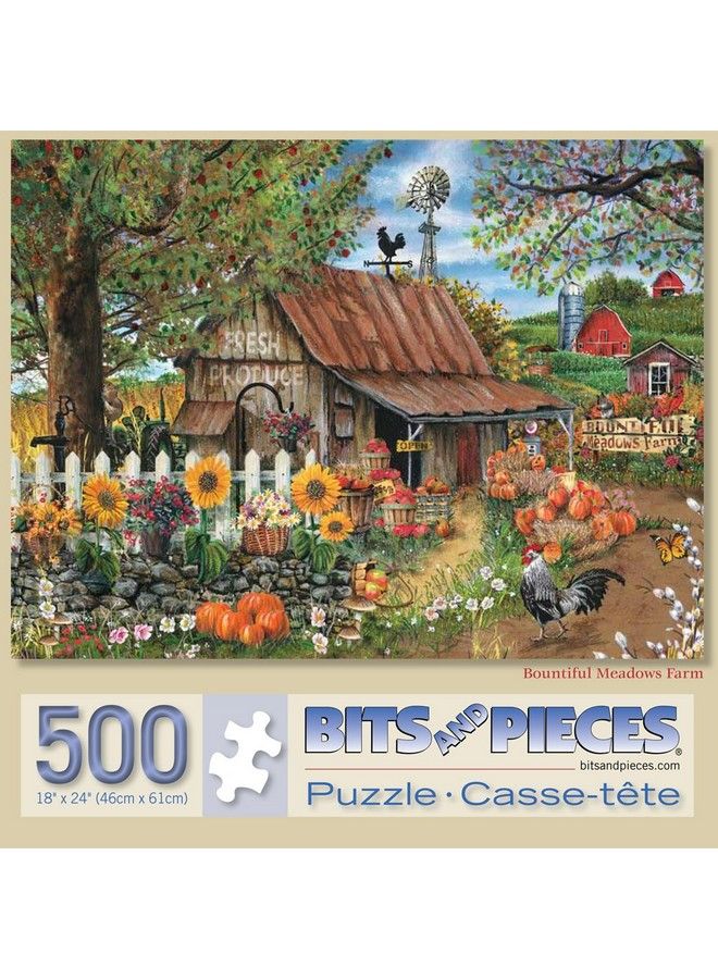 500 Piece Jigsaw Puzzle For Adults ‘Bountiful Meadows Farm’ 500 Pc Large Piece Jigsaw By Artist Thomas Wood 18” X 24”